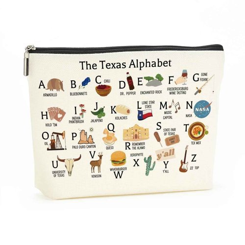 Cute Texas State Souvenirs Gifts Makeup Bag Texas Themed Gifts for Women Her Sister Daughter Mom Friends Coworkers Aunt Niece Friendship Birthday Christmas
