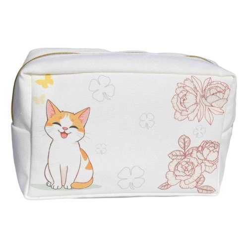 YOOFUN Makeup Bags for Purse Zipper Cat Cosmetic Pouch Large Travel Canvas Make Up Organizer Tool Pouch for Women,Girls,Men