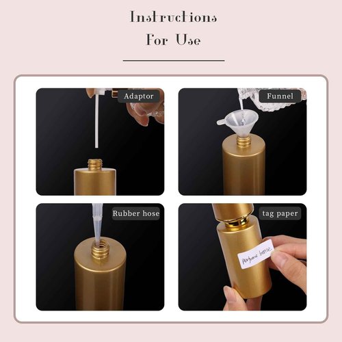 Gsteng 2pcs 50ml Glass Spray Bottle for Perfume,Refillable Travel Perfume Atomizer Bottles,Black&Gold Portable Cologne Atomizer Empty Bottle.(Black&Gold)