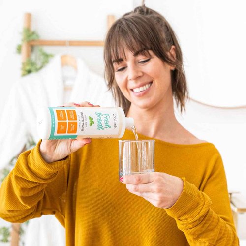 Oxyfresh Fresh Breath Fresh Mint Mouthwash – Dentist Recommended for Long-Lasting Fresher Breath & Healthy Gums | Alcohol & Fluoride Free (1-16 oz Bottle) (Pack of 2)