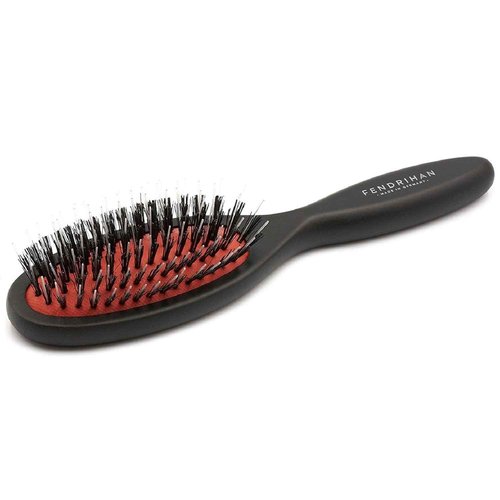Fendrihan Genuine Boar Bristle and Nylon Hair Brush and Scalp Massager, Lacquered Beechwood MADE IN GERMANY (Small)