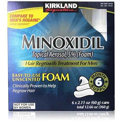 Kirkland Signature Minoxidil Foam for Men, 12.66 Ounce (6 Count)