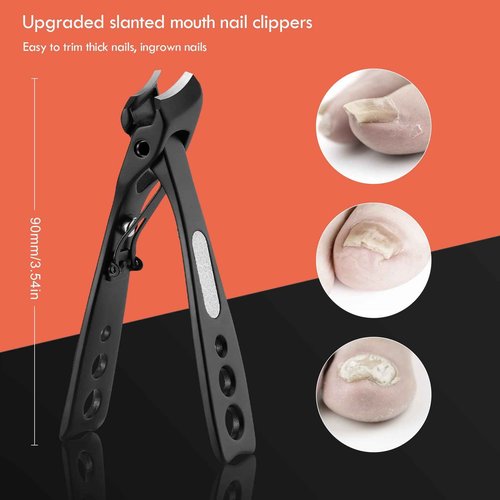 BEZOX Nail Clippers with Catcher for Seniors for Thick Nails, Fingernail and Toenail Clippers