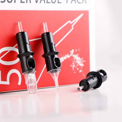 STIGMA #10(15RM) Bugpin Disposable Tattoo Needle Cartridges with Membrane Safety Cartridges for Tattoo Artists Curved/Round Magnum Shader Soft Edge 50Pcs Super Value Pack EN05-50-1015RM