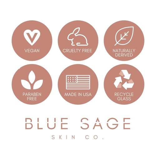 Blue Sage Vitamin C + Rosehip Glow up Daily Facial Serum | Natural Anti-Aging Skin Care Face Serum - Hyaluronic Acid, Witch Hazel and Glycolic Acid to smooth, Tighten and Brighten skin