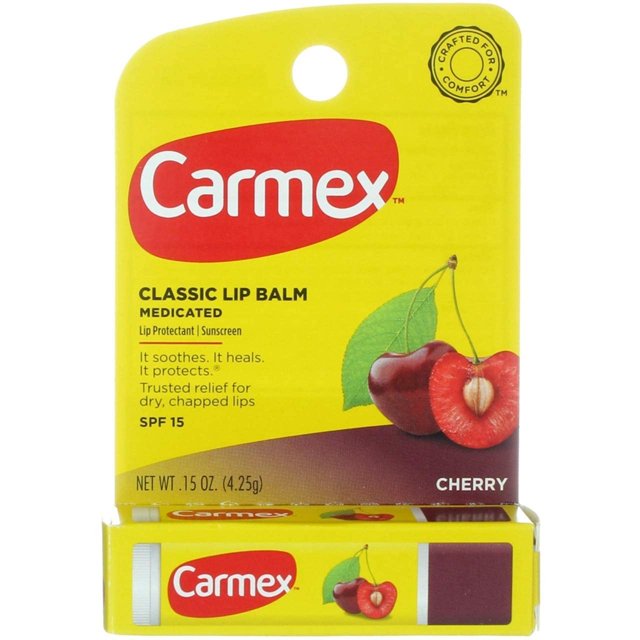 Carmex Click-Stick Moisturizing Lip Balm SPF 15 Cherry 0.15 oz (Pack of 4)