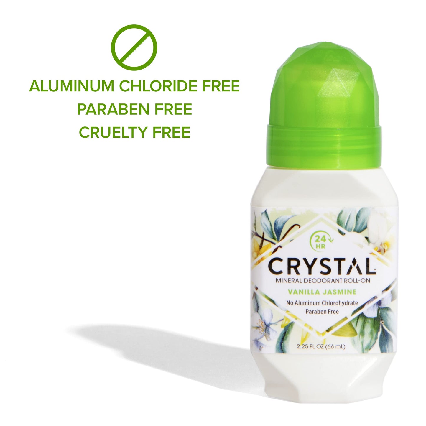 Crystal Mineral Deodorant Roll-On, Vanilla Jasmine, 2.25 fl oz