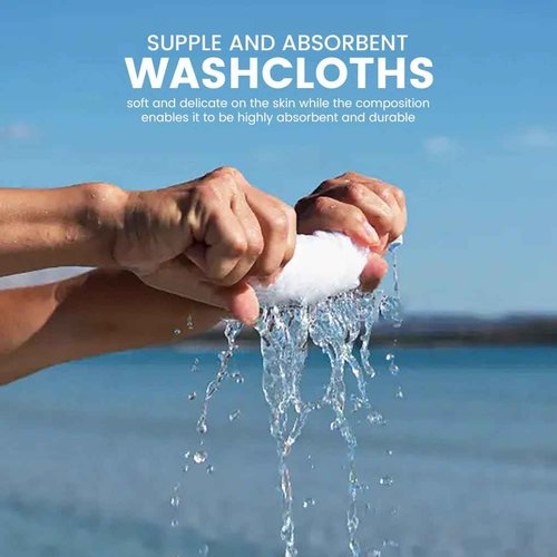 YRALY Cotton Washcloths Bulk (60 Pack) - 100% Ring Spun Cotton, Premium Quality Face Cloths, Highly Absorbent and Soft Fingertip Towels, Wash Cloths (12x12 inch, White)