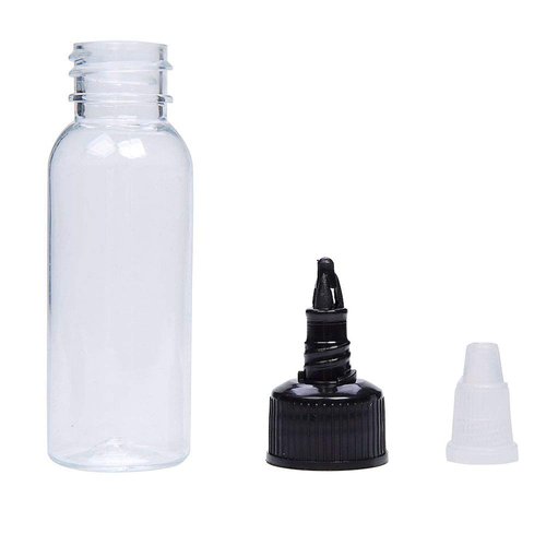 DOWEI 30ML Ink Bottle, 30pcs 1oz Twist Cap PET Plastic Clear Transparent Pigment Container Accessories Twist Squeeze Bottles for Lotion, Shampoo,Ink(30ML 30PCS)