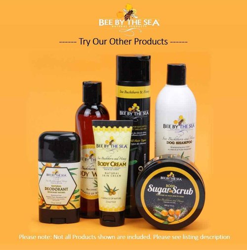 Bee by the Sea Honey and Sea Buckthorn Body Butter Cream for Dry Skin, 6 oz