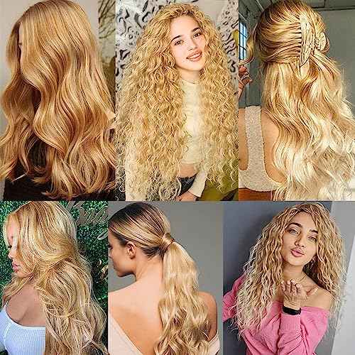 P27/613 Human Hair Bundles 613 Deep Wave Bundles 22 inch Blonde Deep Wave Bundle LadrXadr Blonde Hair Extensions