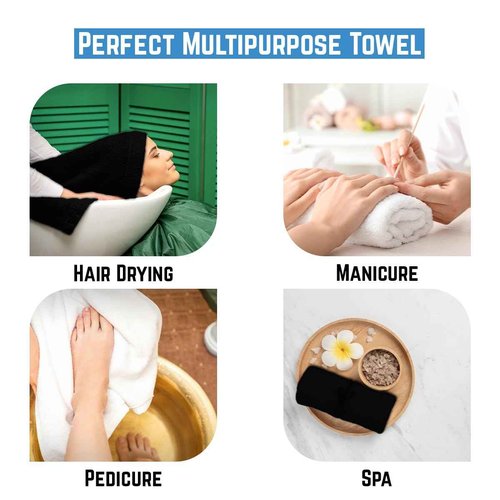 ZUPERIA 100% Ring Spun Cotton Salon Towel 24 Pack – (Not Bleach Proof -16" x 27") Super Soft and Highly Absorbent Hand Towel & Hair Towel for Hair Stylist, Gym, Beauty Salon, Spa & Home Care (Black)