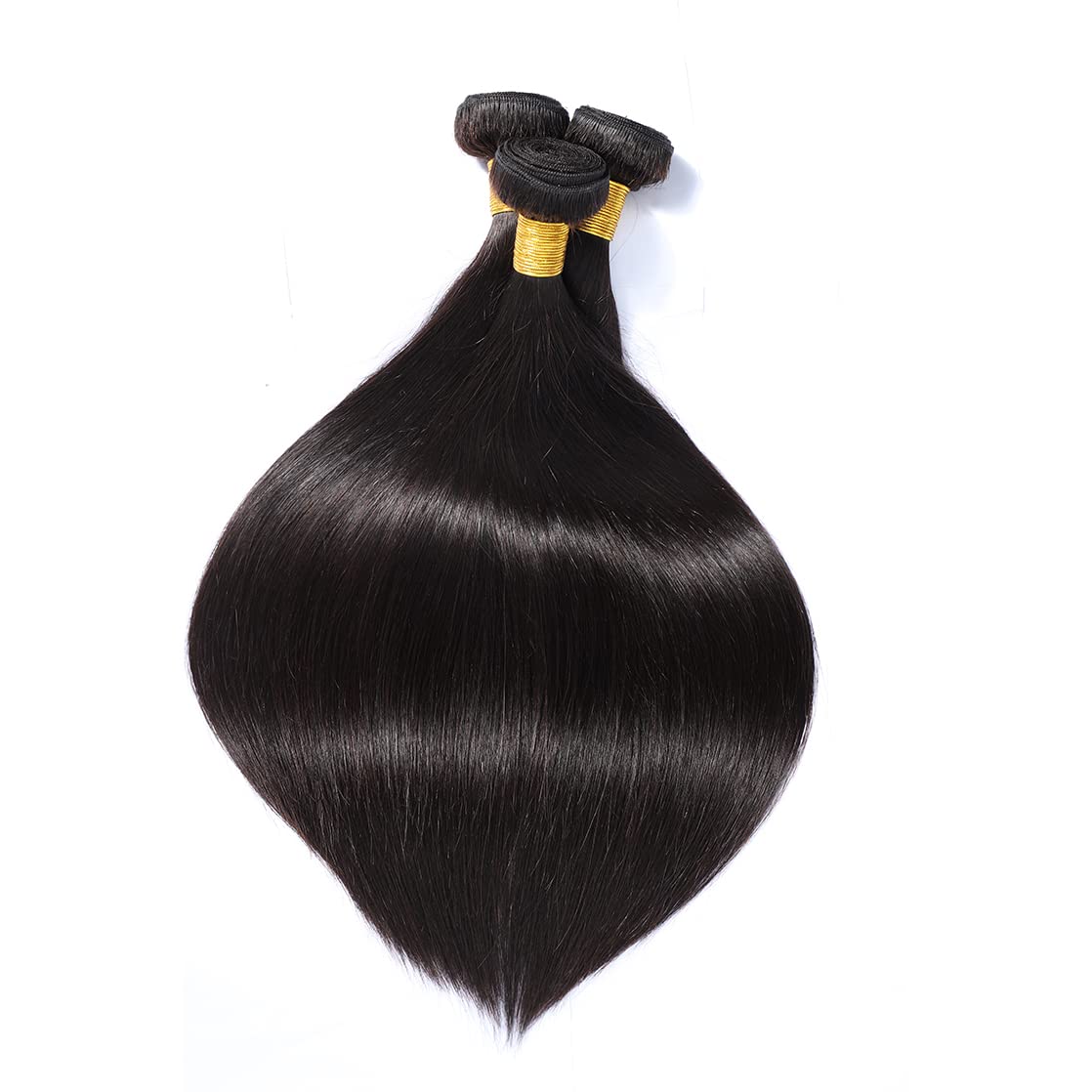 Selina Brazilian Virgin Hair Straight 12 14 16Inch (100g/3.52Oz,Natural Black Color) Human Hair Weave 100% Unprocessed Human Hair Bundles Straight Remy Hair Extensions (12" 14" 16", Straight)