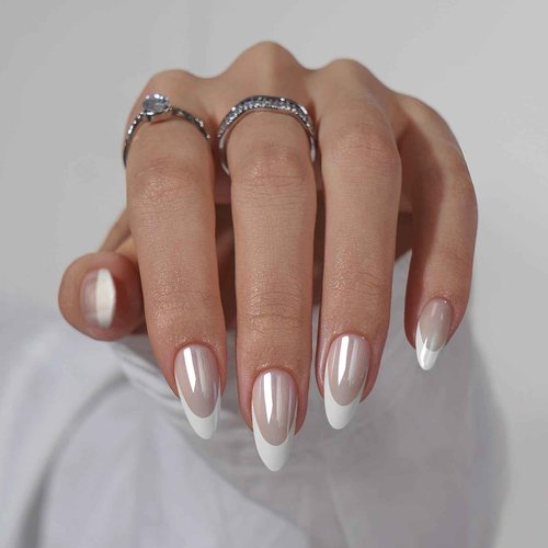 BTArtbox Press On Nails, White Swan with Zoomers Set