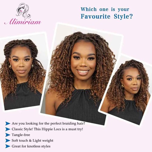 River Locs Crochet Hair for Black Women - Boho Goddess Locs Grochet Hair, Boho Hippie Loc(18" 6Packs T1B/purple#)