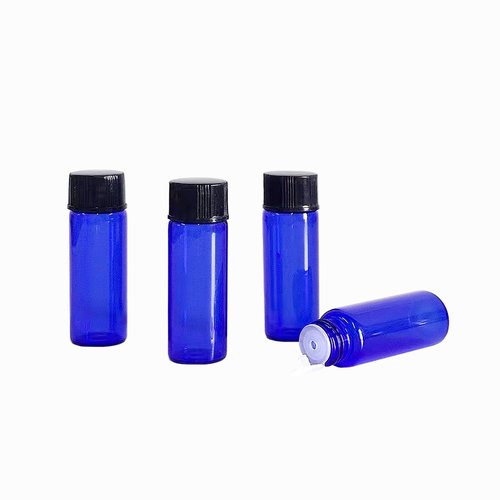 PYAWI 36Pcs Cobalt Blue Glass Bottles For Essential oils 5ml, Empty Refillable Vials Sample Bottles, with Orifice Reducers and Black Caps ﻿ (5ml)