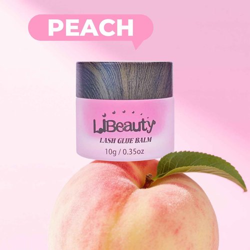 Libeauty Salon Choice Lash Lift Glue Balm, Super Sticky for Brow Lamination and Eyelash Perm, Gentle Fragrance, Water Soluble, Brush Included, Pink Peach
