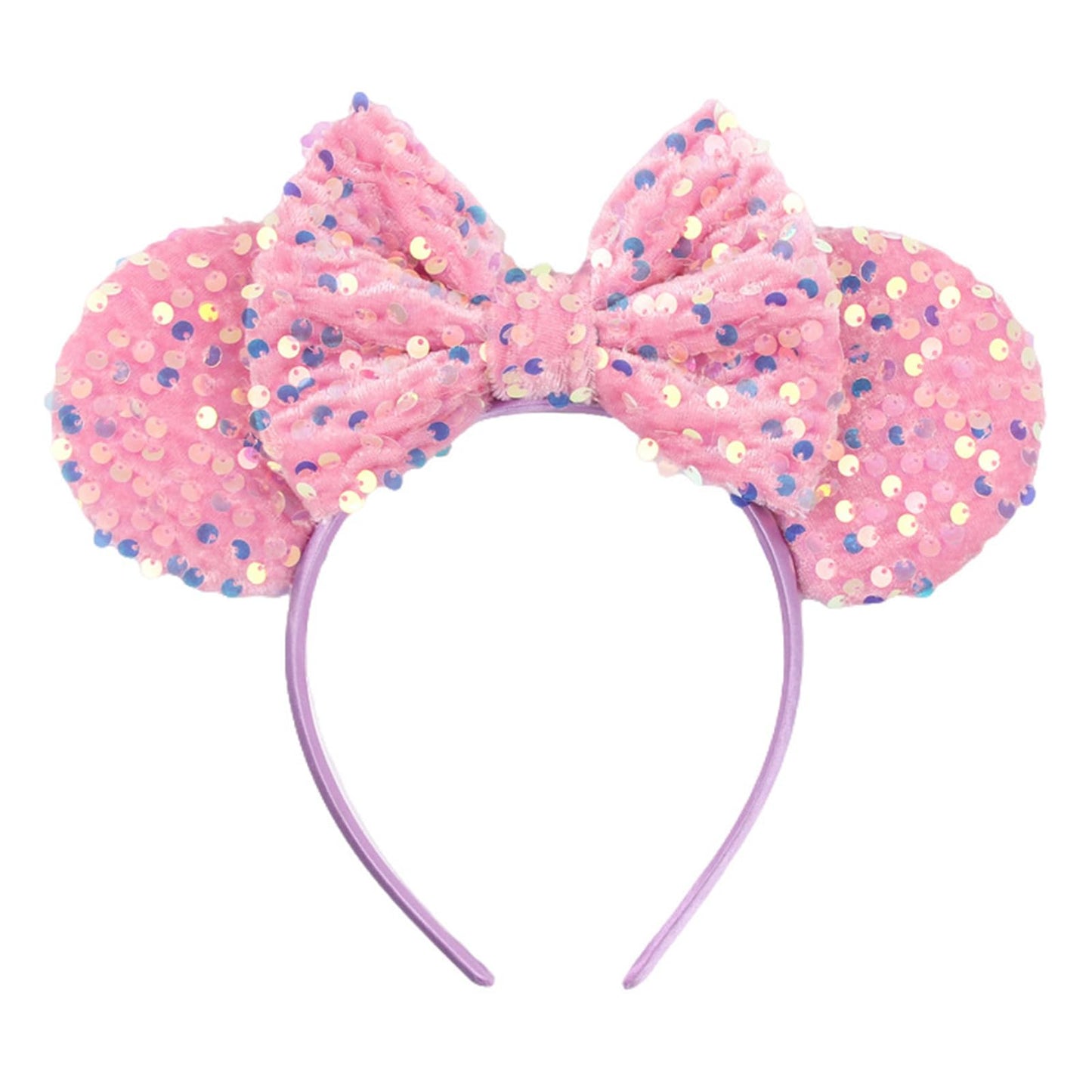 JOYFISCO Mouse Ears Headbands Shiny Bow Mouse Ears Headband Glitter Party Princess Decoration Cosplay Costume for Women Girls