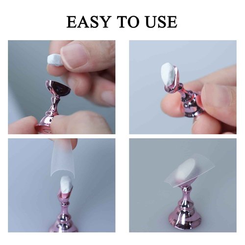 Nail Stand for Press On Display Practice for Acrylic Nails, Magnetic Fake Nail Tips Holder for Nails Painting Tools and Designs with Reusable Adhesive Putty for Home DIY Art Salon Supplies (White)