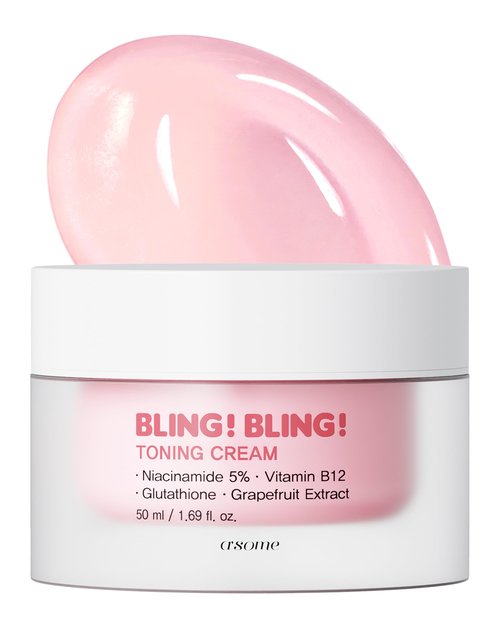A'SOME Bling Bling Toning Cream Korean Facial Moisturizer with 5% Niacinamide for Radiant Complexion, Pudding Gel Texture with Hyaluronic Acid & 10 Vitamins for All Skin Types, 1.69 fl.oz.