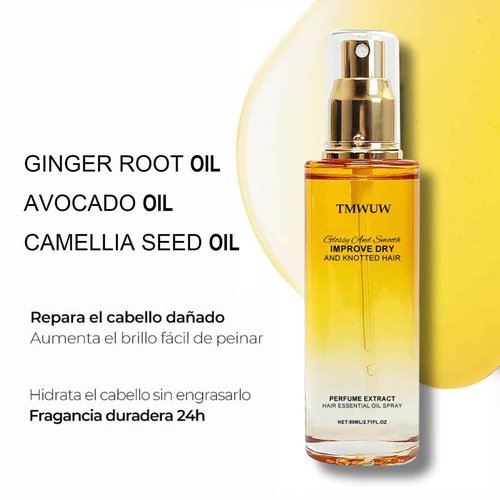 Hair Oil Spray - Leave In Conditioning Spray for Dry & Frizzy Hair with Jojoba Oil & Shea Butter, Intensive Nourishing Treatment, Detangles, Adds Shine & Softness for Women & Men (2.71 Fl Oz-2PS)