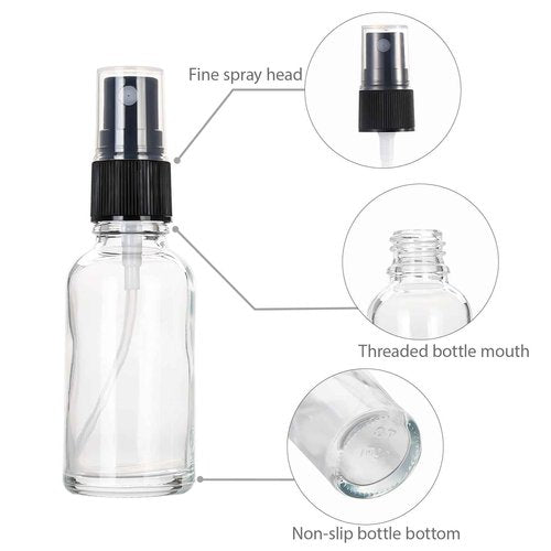 ALIFEIA 1 oz Glass Spray Bottles,Small Empty Fine Mist Refillable Travel Spray Bottle for Cleaning,Perfume,Aromatherapy,Cosmetic Sprays,Hair,Essential Oils with Fine Mist Dispenser（3 Pack）