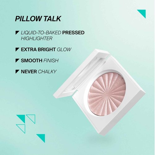 Pressed Highlighter Face Makeup | Flash - A Soft Pearl Pink | Pearl Shimmer Liquid-To-Baked Powder Highlighter | Refillable Pan | Cruelty-Free Beauty Essential | 7g |