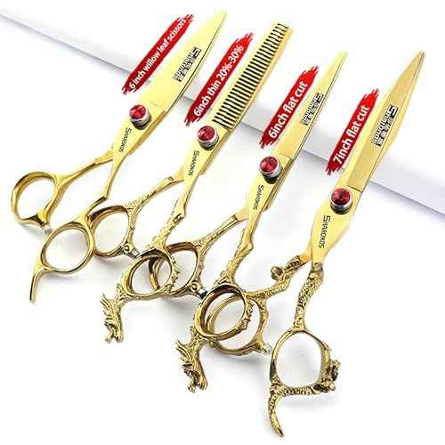 6/7/8/9 inch Professional Hair Cutting Thinning Scissors Barber Shears Hairdressing Salon Set (6+7-inch 4pc)