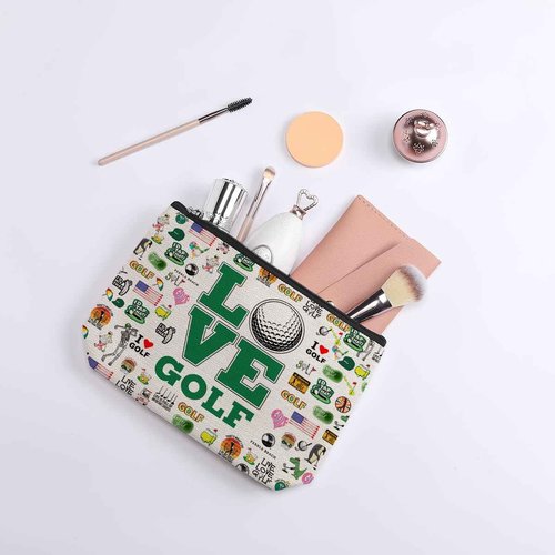 Golf Lovers' Gift: Inspirational Golf Gifts for Him & Her - Makeup Bag Travel Toiletry Organizer with Zipper