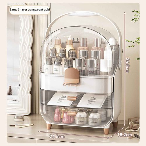 Elegxen Makeup and Skincare Organizer with Multiple Compartment - Stylish & Portable Makeup Organizer Box – Perfect Skin Care Holder for Vanity, Desk, & Bathroom - Ideal for Lipsticks, Brushes, & More
