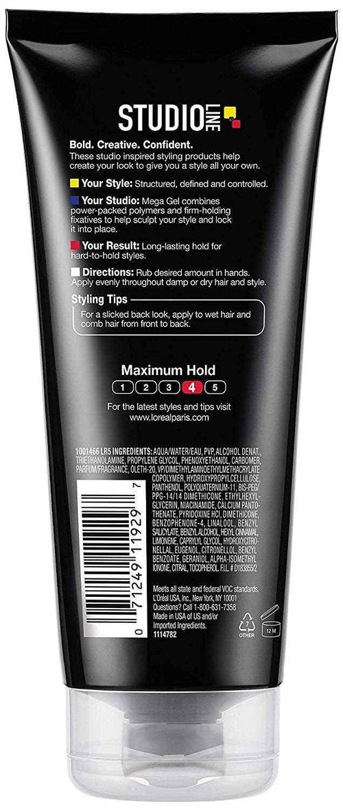 L'Oreal Paris Studio Line Head Lock Mega Hard Hold Gel 6.8 oz (Pack of 3)