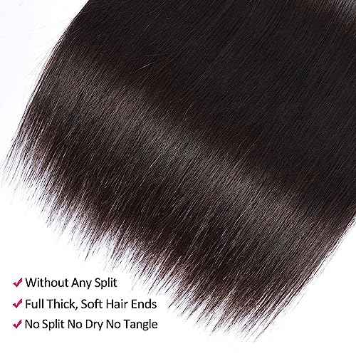 Brazilian Straight Human Hair 4 Bundles 18 20 22 24 Inch 100% Unprocessed Virgin Straight Weave Bundles Human Hair