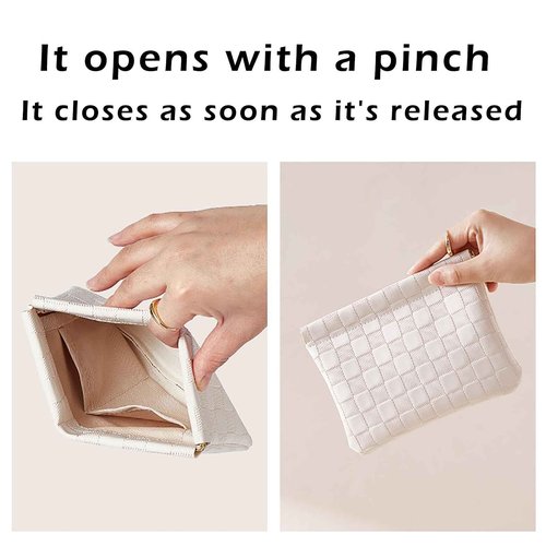 HIGH FIT Leather Pocket Cosmetic Bag for Purse,Coin Purse Lipstick Cosmetic Accessories Organizer, Travel Kit Storage Pouch,Waterproof Portable No Zipper Self-closing