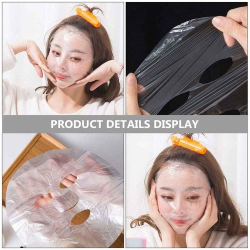 Beaupretty 400Pcs DIY Facial Sheet: Plastic face paper sheet - Precut Plastic Facial Cover for Home and Salon Clear (Pack of 2)