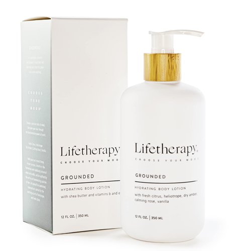 Lifetherapy Hydrating Body Lotion – Grounded | Clean, Skin-Loving Product| Vegan & Gluten Free | Lightweight | Thoughtfully Crafted Fragrance 12oz