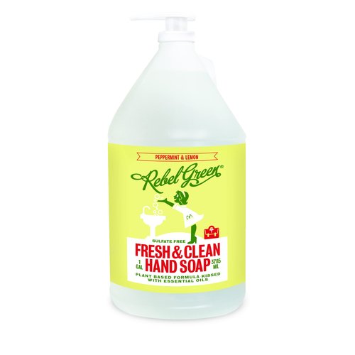 Rebel Green Fresh & Clean Hand Soap Refill - Moisturizing Natural Liquid Hand Soap Refill for Bathroom & Kitchen - (1 Gallon Refill Bottle)
