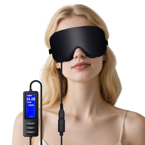 Heated Eye Mask for Dry Eyes, Improved Sleep, Warm Eye Compress for MGD, Dry Eye Syndrome, Chalazion Blepharitis Stye Eye Treatment, Steam Moist to Unclog Glands (Black)