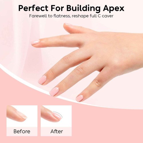 Nicedeco Builder Nail Gel 15ML 7 in 1 Clear Builder Base, 6 Pcs Rubber Base Gel Polish for Nails