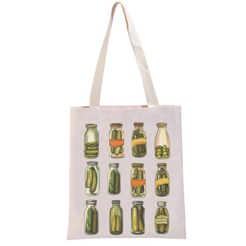 G2TUP Pickle Gift Pickle Lover Tote Bag Canned Pickles Handbag Pickled Food Enthusiasts Gift Canning Enthusiasts Gifts