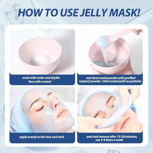Mnhybteam Jelly Mask For Facials Professional, Facials Masks Professional Spa For All Skin Types, Hydrating & Moisturizing Rubber Peel-Off Gel Face Mask SkinCare, 23 Fl Oz (Hyaluronic Acid Pack of 1)