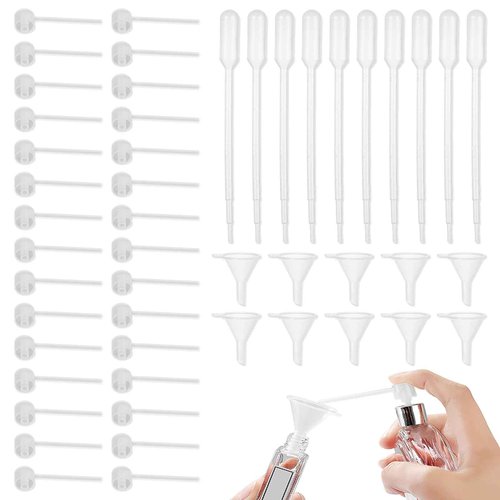 ChaserRoad 50pcs Perfume Refill Tool Kit - Includes Tiny Funnels, Dropper, Dispenser Pump - Fits Essential Oils & Liquid Cosmetics, Easy Transfer