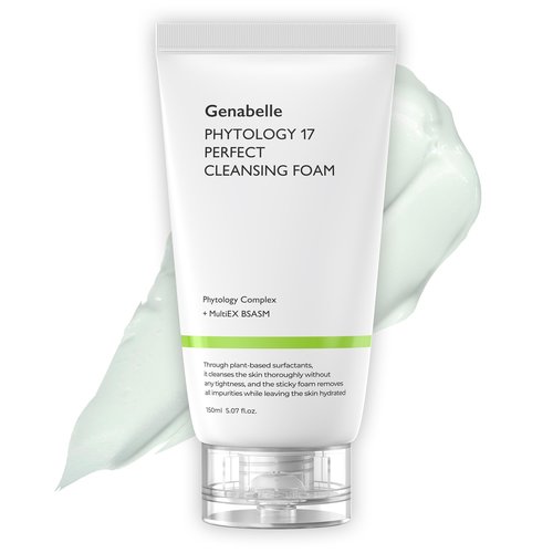 Genabelle Phytology 17 Perfect Cleansing Foam – Skin-Soothing Gentle Coconut-Derived Cleanser, Luxurious Rich Foam for Deep Pore Cleansing & Soothing Sensitive Skin
