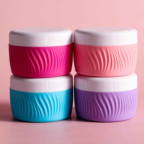 Kuangre Travel Containers for Toiletries, Silicone Cream Jars BPA-Free, TSA Approved 2oz Travel Size Containers, Leak-proof Portable Size Silicone Jars with Lid for Face Hand Body Cream (4 Pack)
