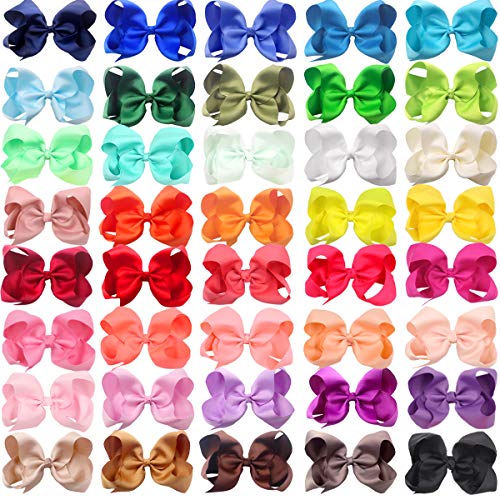 CÉLLOT Big Bows for Girls 8inch Oversize Large Boutique Hair Bows Alligator Hair Clips for Girls Teens Toddlers Kids Hair Accessory (14pcs/Rhinestone)