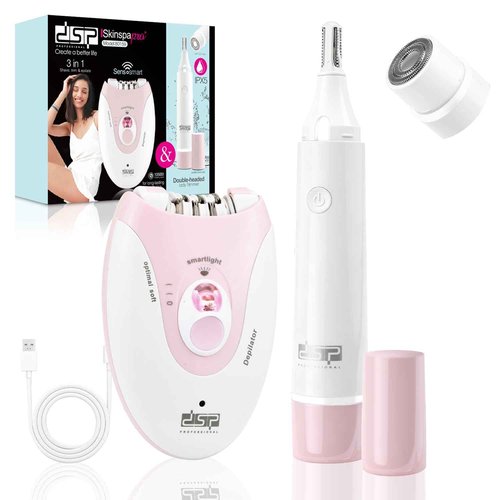 DSP Epilators Hair Removal for Women, Eyebrow Trimmer for Women, 2 Speeds Hair Removal, Facial Hair Trimmer for Legs Face Bikini Arms, Face Shavers