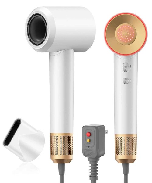 Oushome Hair Dryer, High-Speed Blow Dryer with 150,000 RPM for Fast Drying, 500 Million Negative Ionic Hair Dryer, Low Noise, with Magnetic Concentrator Nozzle (White)