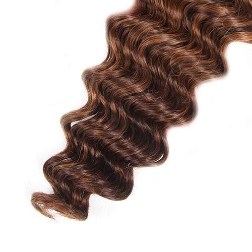 Highlight Bundles Human Hair Dark Brown Loose Deep Wave Bundles 12 14 16 Inch P430 Human Hair Bundle Brazilian Virgin Remy Hair Chocolate Brown Bundle 100g/Pc