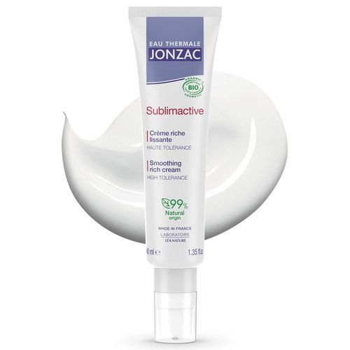 JONZAC Eau Thermale Sublimactive Organic Anti-Aging Smoothing Rich Cream for Women - Firms and Smooths Skin - with Shea Butter - Natural Skin Care - Safe for Sensitive Skin - 1.35 fl oz