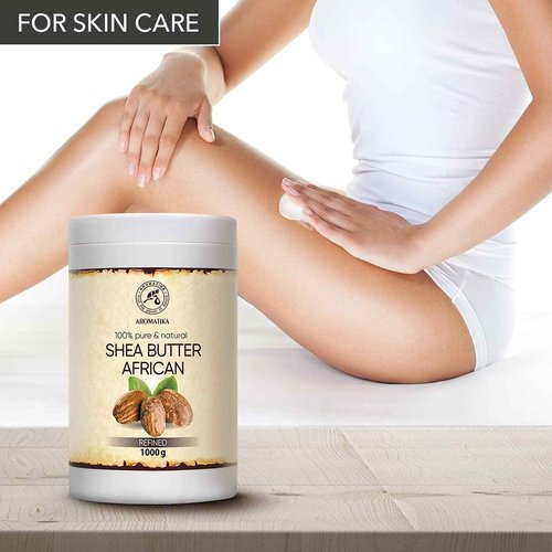 AROMATIKA Shea Butter Refined 35.3 Oz (1000g) - 100% Pure Shea Butter for Body Care - Hair - Face - Body Butter - Butyrospermum Parkii