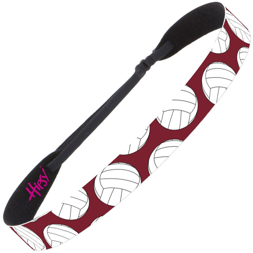 Hipsy Adjustable No Slip Volleyball Headbands for Women Gift Packs (Volleyball Maroon 2pk)